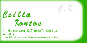 csilla kontos business card